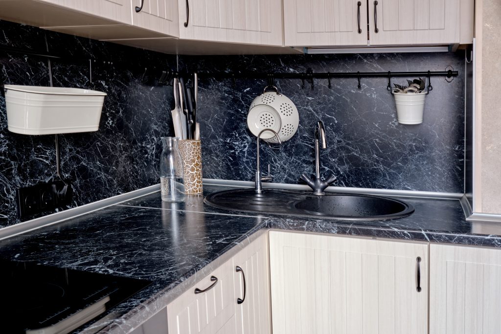 granite kitchen black countertop